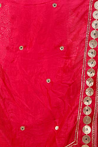 Exotic India Art Silk Dupatta with Embellished and Patch Border | Ethnic Design Stole, Chunni for Women's