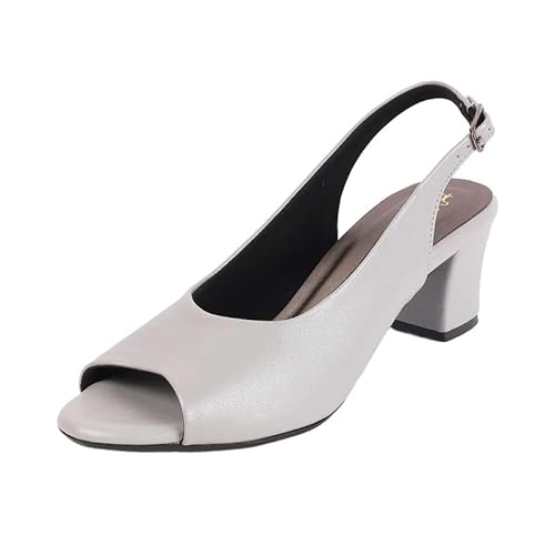tresmode EDEE Grey Women's Block Heel Pumps in Size 4 UK / 37 EU