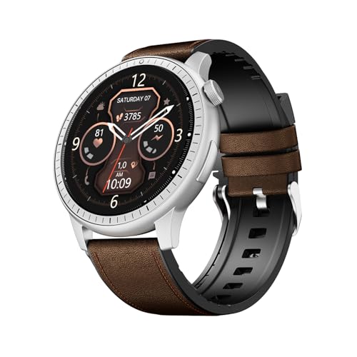 boAt Valour Watch 1 R, AI Smart Habit Builder, 1.43" 3D Immersive AMOLED Display, 1000 nits, Light-Weight Aluminium Build 3 ATM, 10 Days Battery Life, Smart Watches for Man (Oak Leather)