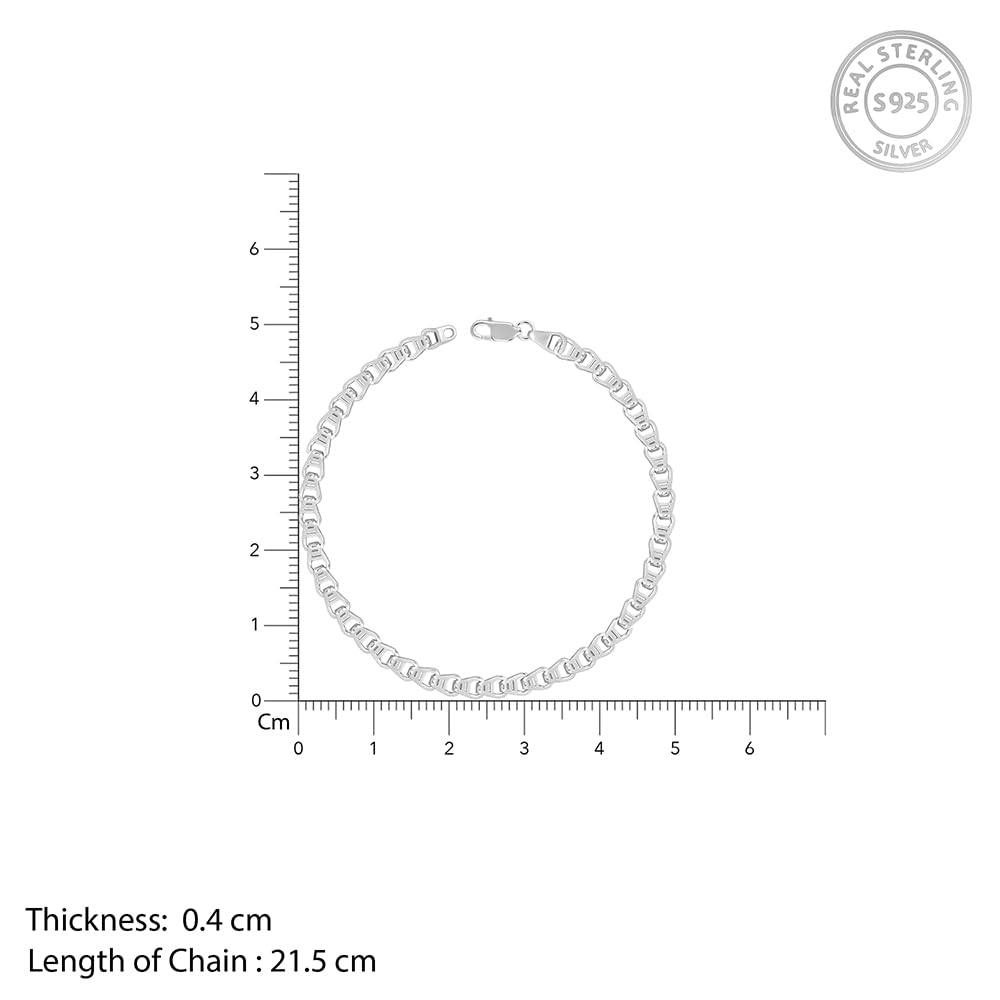 GIVA 925 Silver Chroma Chain Bracelet For Him, Adjustable |Gifts for Men & Boys | With Certificate of Authenticity and 925 Stamp | 6 Months Warranty