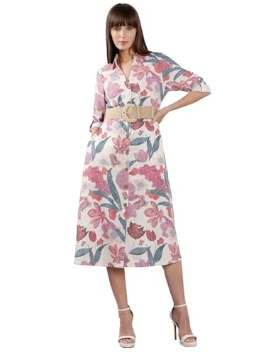 Vero Moda Women's Fit and Flare Pink Dress