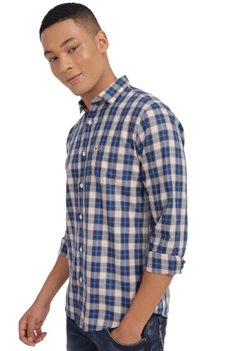 Allen Solly Men's Slim Fit Shirt (Blue)