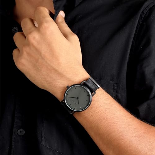 Joker & Witch Tranquil Black Nylon Strap Watch Analogue Watch for Men