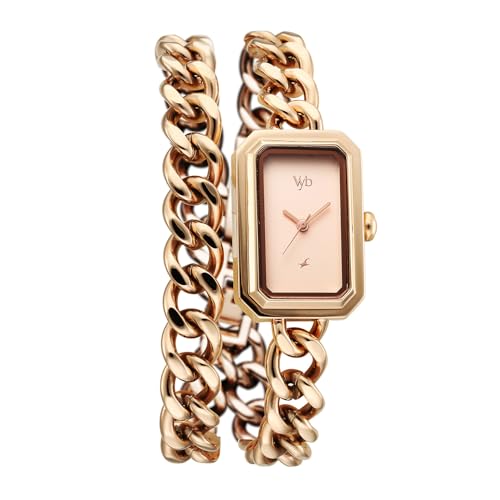 Fastrack Vyb Showstopper Quartz Analog Rose Gold Dial Rose Gold Alloy Strap Watch for Women - FV60065WM02W