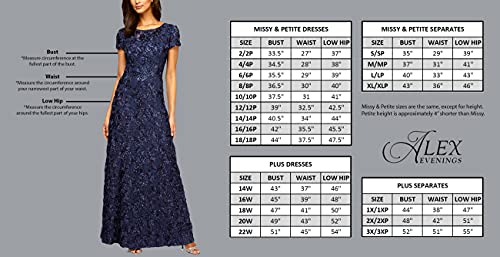 Alex Evenings Women's Long 3/4 Sleeve, Mother of The Bride Dress W/Cascade Ruffle and Front Slit, (Petite and Regular Sizes), Wedgewood Sleeve, 16