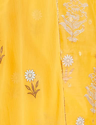 BIBA Women's synthetic a line Salwar Suit Set (SKD673942_ Ochre_ 2XL (42))