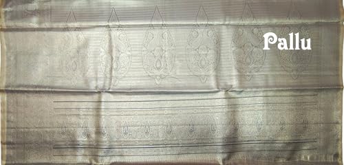 VFCollections Women's Traditional Handloom Kanchipuram Silk Pure Pattu Sarees | Rich Zari Woven Design | Bridal Saree | Unstitched Blouse (VFC662-2)