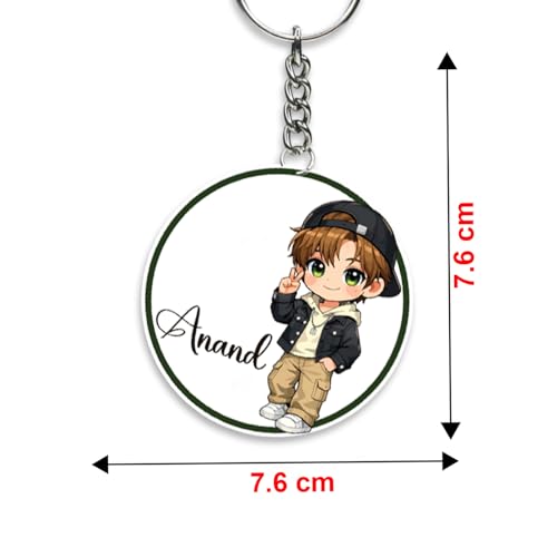 GIFTMEBAZAR Personalized Boy Cartoon Keychain | Cute Anime Keyring Unique Gift for Kids, Boys & Teens – School Bags & Home Keys | Birthday Return Gift For Boys