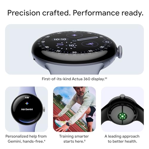 Google Pixel Watch 4 (41mm) - Android Smartwatch with Heart Rate and Sleep Tracking - 30-Hour Battery - Fitness Tracking - Google AI - Champagne Gold Aluminum Case - Lemongrass Active Band - Wi-Fi