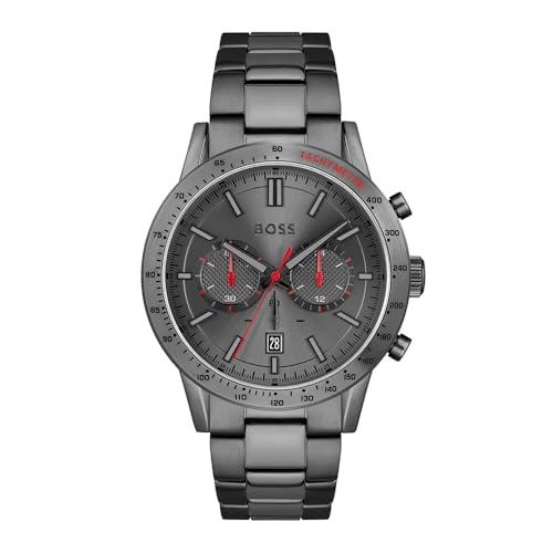 Hugo Boss Stainless Steel Boss Allure Analog Gray Dial Men Watch-1513924, Gray Band
