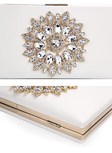 Mastyle® Small Square Clutch Handbag For Women With Diamond Sunflower Design And Decorative Finish