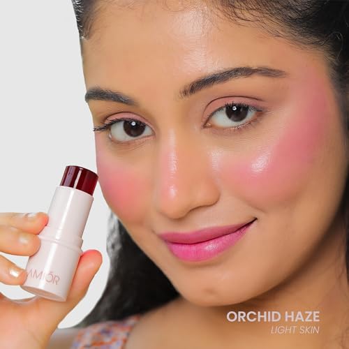 LAMIOR Bouncy Jelly Lip & Cheek Stain - Orchid Haze | 90% Natural, Hydrating, Buildable Color | Skincare-Powered, Vegan, Cruelty-Free, Non-Comedogenic & Long-Lasting