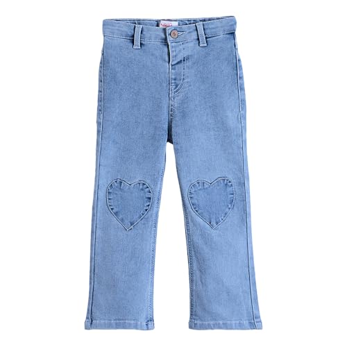 Hopscotch Girls Blue Heart Patch Denim Jeans for Ages (3-4 Years)