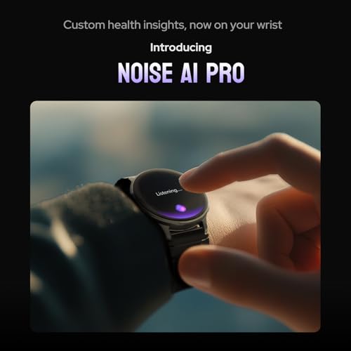 Noise Pro 6R 1.46" AMOLED Smart Watch, 1000 NITS, Powered by AI Pro, Built-in GPS, Strava Integration, Stainless Steel Dial, Video Watch Faces, 3ATM, Emergency SOS, TWS Connectivity (Pure Titanium)