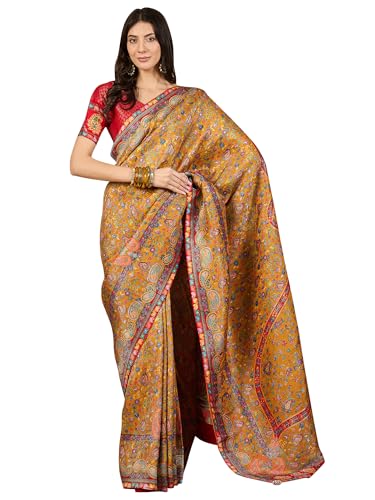 AKHILAM Women's Kanjivaram Woven Soft Silk Saree With Blouse Piece