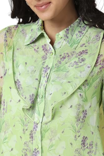 Allen Solly Women Green Print Long Sleeves Shirt