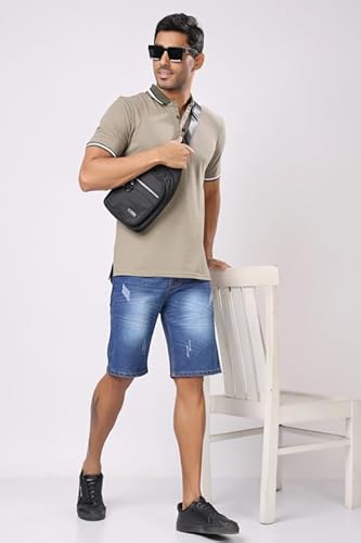 London Hills Denim Shorts for Men | Jeans Shorts for Men Plain Light Blue
