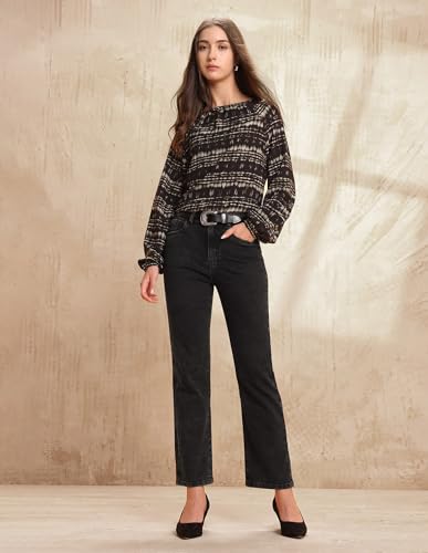 U.S. POLO ASSN. High Rise Straight Fit Jeans (UWAW25JEN383_Grey_32)