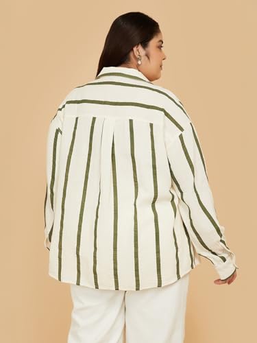 Max Women Striped Shirt (Green_4XL)