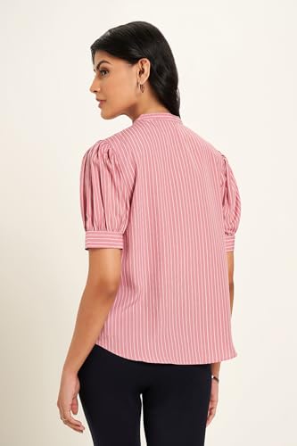 Annabelle by Pantaloons Women's Regular Fit Shirt (110159950002_Pink