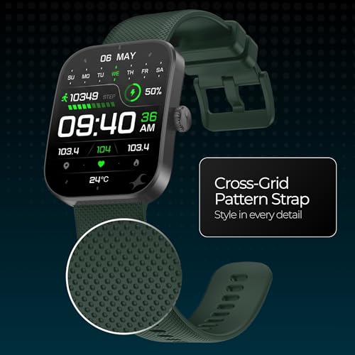 Fastrack Revoltt FS3 Smart Watch with 2.01” TFT Display,Push Button Interactions, HRM, SpO2, Sleep, Multiple Menu Style, Rotary Crown, IP68, BT calling, 24/7 Health Suite, Alarm,Stopwatch,Timer- Black