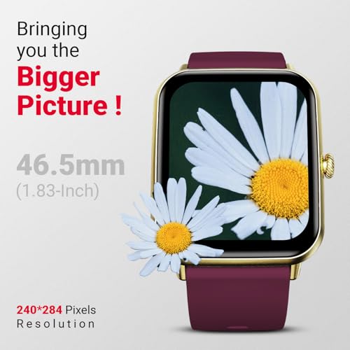 Fire-Boltt Ninja Call Pro Plus Bluetooth Calling Smart Watch, 1.83″ HD Display, AI Voice Assistant, 120+ Sports Modes, IP67 Waterproof, SpO2 & Heart Rate Monitor Smartwatch for Men & Women - Wine