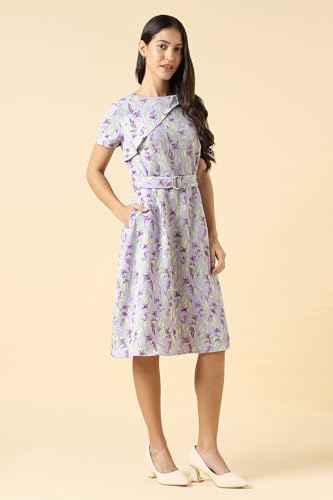 Women Lilac Print Casual Dress