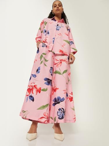 Max Women Floral Print Palazzos (Pink_M)