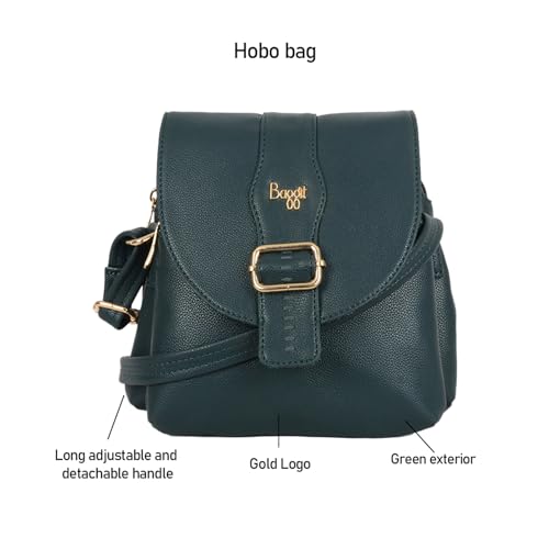 Baggit Women Green Sling Bag Small Size | Ladies Stylish Casual Cross Body Purse Handbag