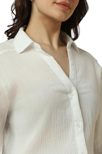 Allen Solly Women's Regular Fit Shirt (AHSFARGH186571_White