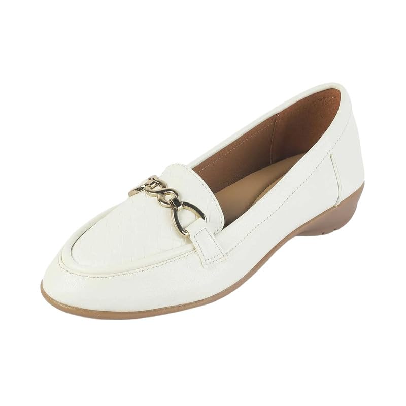tresmode Moro White Women's Casual Loafers in Size 3 UK / 36 EU