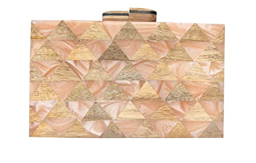 DUCHESS pink Resin Marble Clutch for girls and women