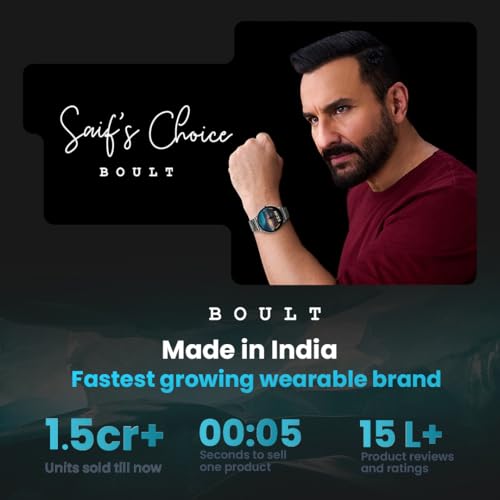 GOBOULT Dire Smartwatch: 1.38'' 2.5D Curved HD Display, BT Calling, 500 Nits Brightness, IP67, 250+ Watchfaces, 120+ Sports Modes, AI Voice Assistant, SpO2 Monitoring (Silver)