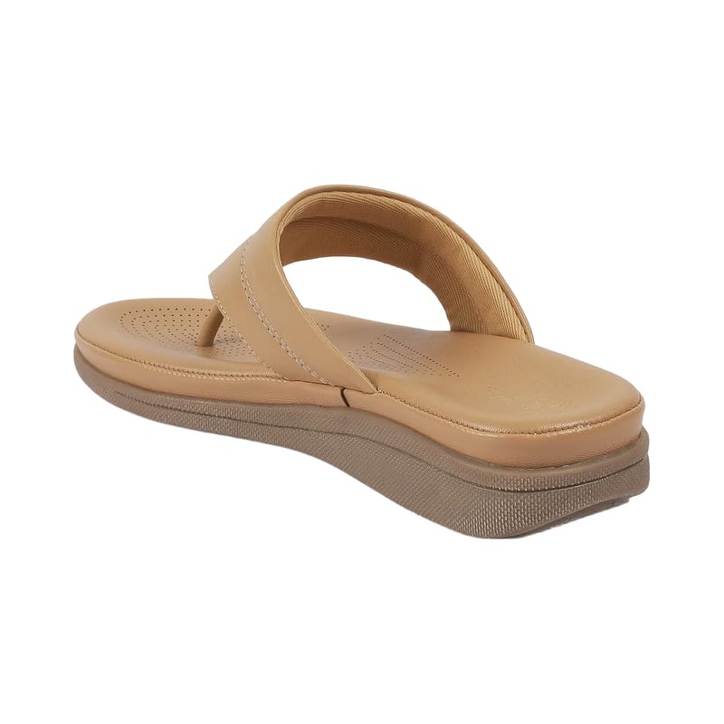 tresmode Softy Women's Beige Casual Vegan Friendly Flats | TPR Sole in Size 4 UK / 37 EU