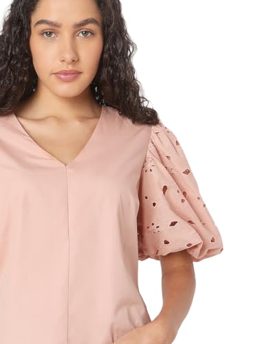 VERO MODA Women Regular Fit Pink Top