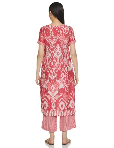 BIBA Women's Rayon kurta,palazzo (ASSORTED2007EAW24DUSTY PNK