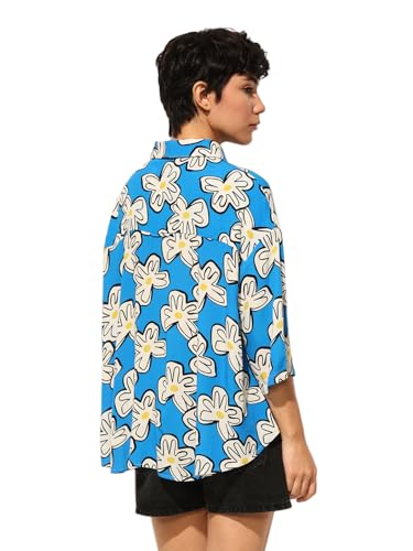 ONLY Women's Loose Fit Blue Shirt