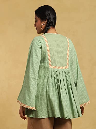 Ritu Kumar Green Solid A-Line Kurti