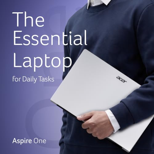 Acer Aspire One, Intel Core Celeron N4500, 8GB LPDDR4 RAM/ 512GB SSD, 14.0"/35.56cm WXGA Display, Intel UHD Graphics, Win 11 Home, Pure Silver, 1.3 Kg, A114-45, Thin and Light Laptop