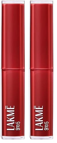 Lakme 9to5 Lip Tattoo Matte Slim Stick, Burgundy Passion, 2g, for Intense Color and Full Coverage, with Bakuchiol and Vitamin E, Smudgeproof and Waterproof, Long-Lasting Lipstick for Women (Pack of 2)