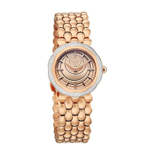 Titan Raga Paris with Love Quartz Analog 2Hands Display Rose Gold/Sunray Brushed dial with Embossed Pattern Dial Light Rose Gold Stainless Steel Strap Watch for Women - 2838WM01