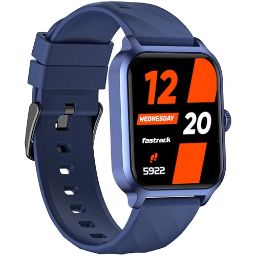 Fastrack Rider Plus Smart Watch, 1.83” TFT Display, 240 * 284 Pixel Resolution, SingleSync BT Calling, AI Voice Assistant, 100+ Sports Modes & Smartwatch Faces, Upto 5 Day Battery, IP68 (Blue)