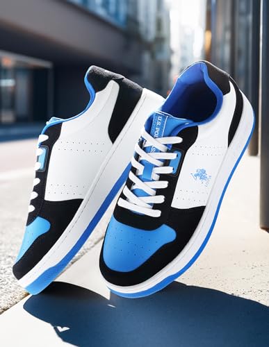 U.S. POLO ASSN. Men Oakley Blue Retro Court Sneakers - (UK11) (US12) (2FD23603B11)