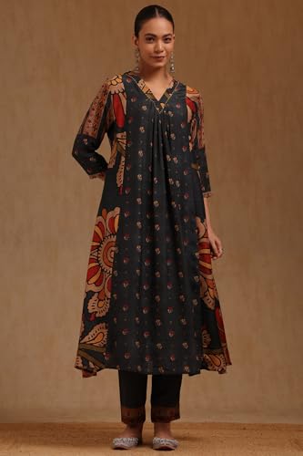 Soch Women's Muslin Salwar Suit Set (EWA5CD22274_Charcoal