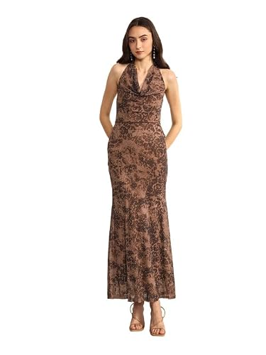 Kazo Women's Adriana Maxi Dress (Brown S)