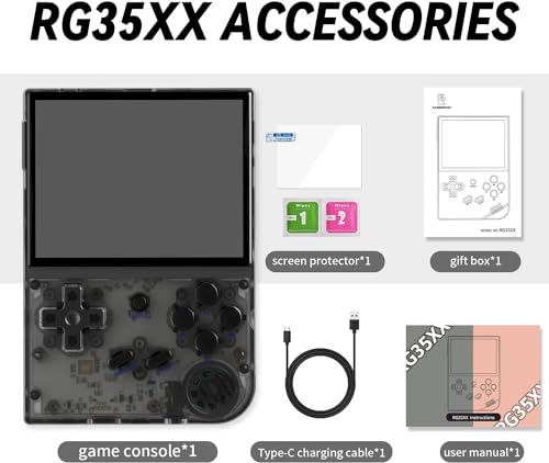 New World Anber-nic RG35XX 2024 Retro Handheld Game Console Linux System HDMI and TV Output 3.5 Inch IPS Screen 64G TF Card Classic Games 2600mAh Battery, Best Gift for Child