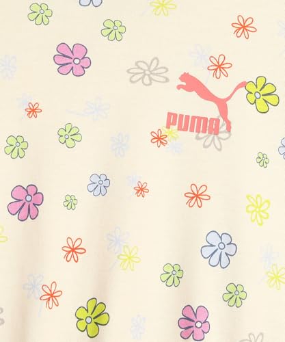 PUMA Girls, Classics Bubble Bloom Tee G, Creamy Vanilla, 98, (68659333)