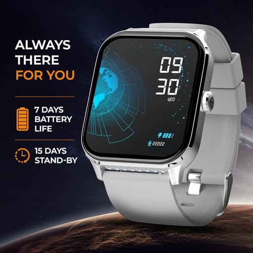 beatXP Marv 1.85 (4.5 cm) HD Display Smart Watch with Bluetooth Calling, AI Voice Assistance, Heart Rate, spo2, Sleep Monitoring, 100+ Sports Modes, IP68 Water Resistance (Silver)
