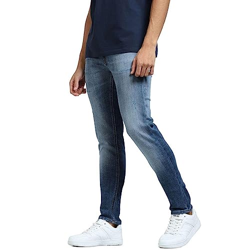 JACK & JONES Men's Cotton Blend Skinny Fit Blue Jeans_34