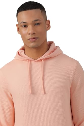 Allen Solly Men Beige Hooded Neck Full Sleeves Formal Sweatshirt